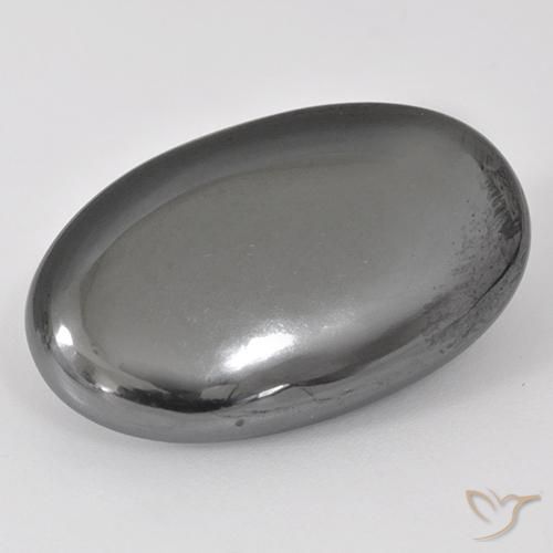 27.13ct Naturel Gris moyen Hématite, ovale, Opaque