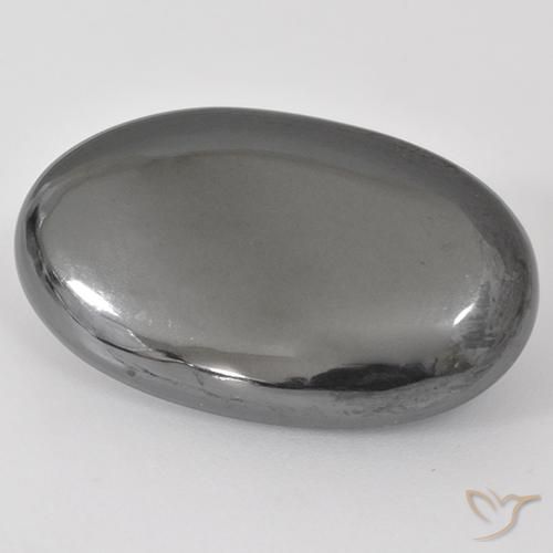 Hématite Gris moyen naturelle ovale, 27.13 ct, Opaque