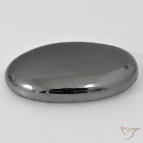 Hématite Gris moyen naturelle ovale, 27.13 ct, Opaque