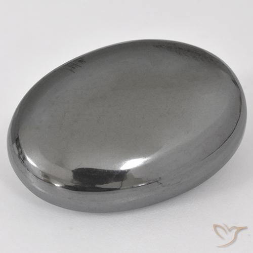 32.02ct Naturel Gris moyen Hématite, ovale, Opaque