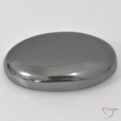 Hématite Gris moyen naturelle ovale, 32.02 ct, Opaque