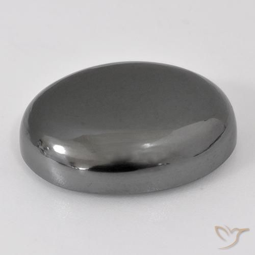 Hématite Gris argent naturelle ovale, 38.37 ct, Opaque