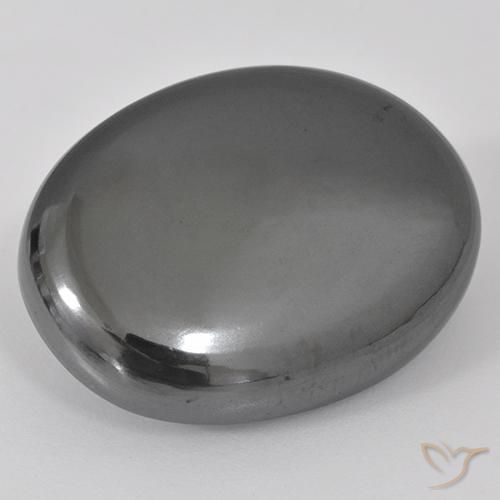 38.87ct Naturel Gris argent Hématite, ovale, Opaque