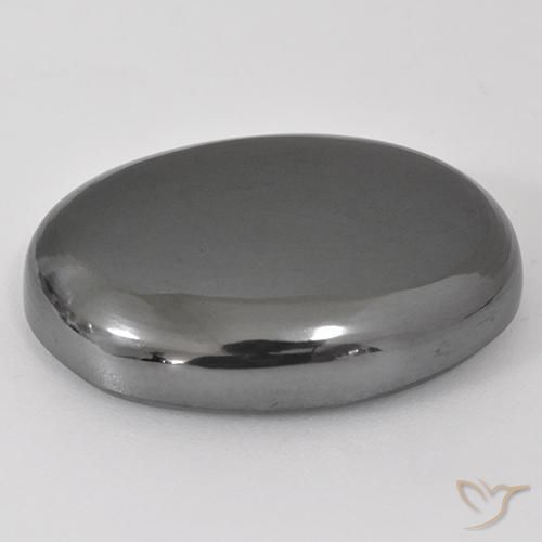 Hématite Gris argent naturelle ovale, 38.87 ct, Opaque