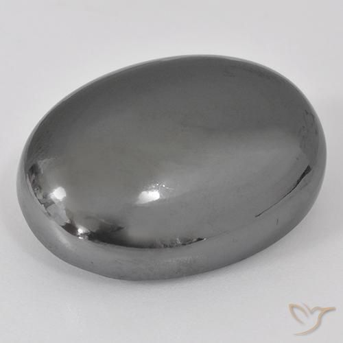 41.28ct Naturel Gris argent Hématite, ovale, Opaque