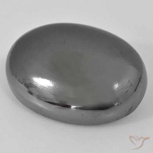 Hématite Gris argent naturelle ovale, 41.28 ct, Opaque