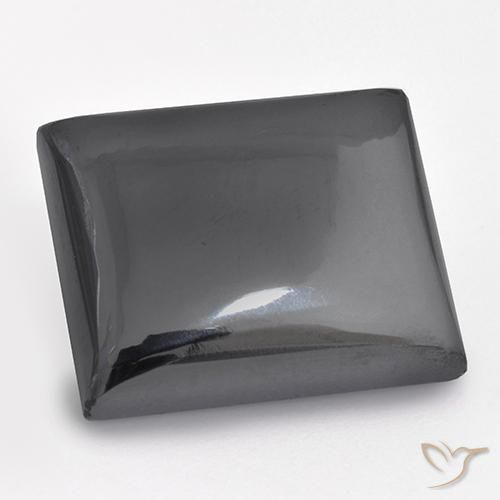 22.78ct Naturel Gris argent Hématite, Baquette, Opaque