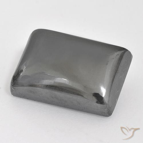 Hématite gris naturelle baguette, 13,85 ct, opaque