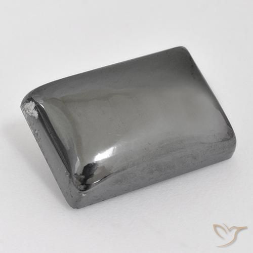 Hématite gris naturelle baguette, 13,85 ct, opaque