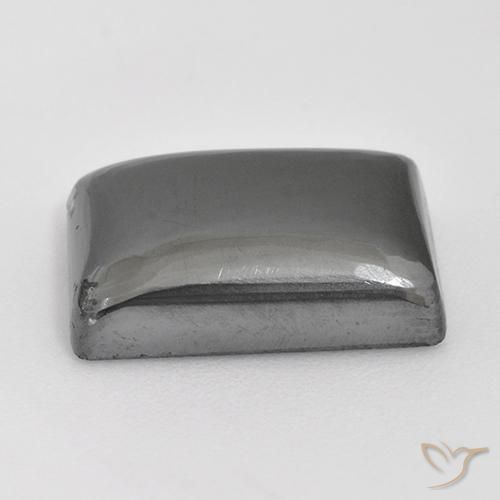 Hématite gris naturelle baguette, 13,85 ct, opaque