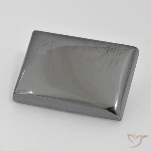 Hématite Gris argent naturelle Baquette, 20.24 ct, Opaque