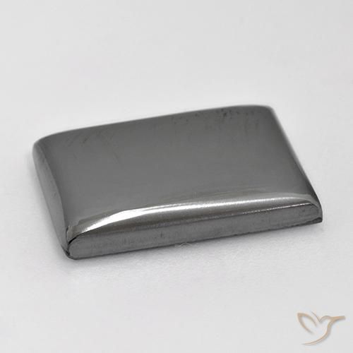 Hématite Gris argent naturelle Baquette, 20.24 ct, Opaque