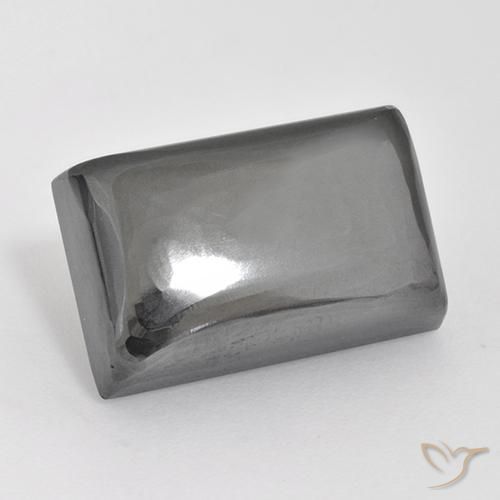 Hématite Gris argent naturelle Baquette, 19.79 ct, Opaque