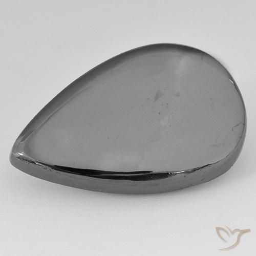 Hématite Gris moyen naturelle En forme de poire, 22.23 ct, Opaque