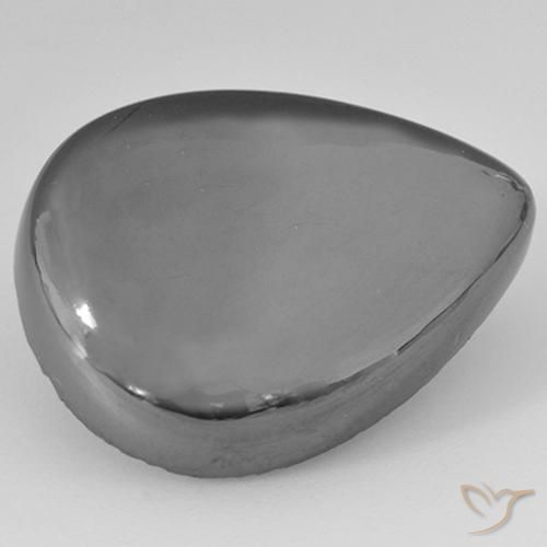 Hématite Gris argent naturelle En forme de poire, 33.97 ct, Opaque