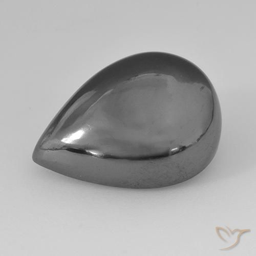 31.32ct Naturel Gris Hématite, En forme de poire, Opaque