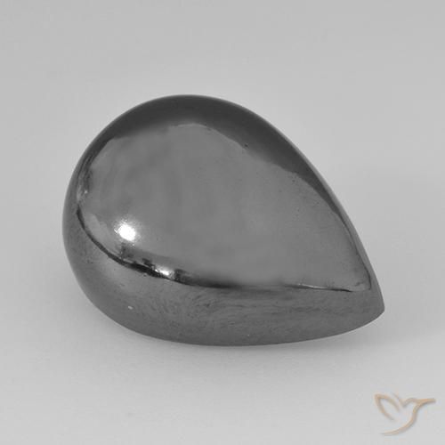 Hématite Gris naturelle En forme de poire, 31.32 ct, Opaque