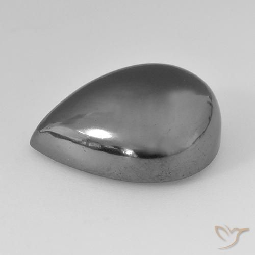 Hématite Gris naturelle En forme de poire, 31.32 ct, Opaque