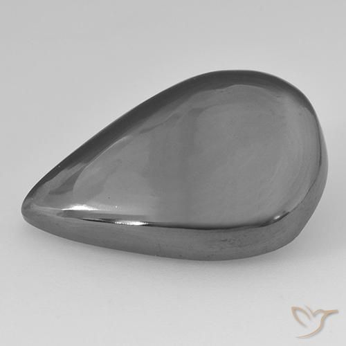 Hématite Gris moyen naturelle En forme de poire, 26.52 ct, Opaque
