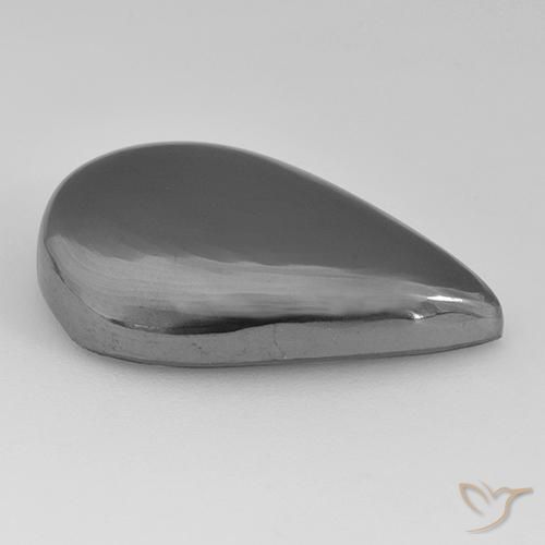Hématite Gris moyen naturelle En forme de poire, 26.52 ct, Opaque