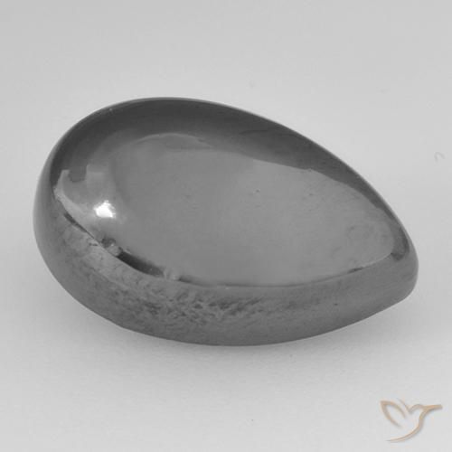 Hématite Gris moyen naturelle En forme de poire, 14.37 ct, Opaque