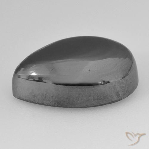 Hématite Gris moyen naturelle En forme de poire, 14.37 ct, Opaque