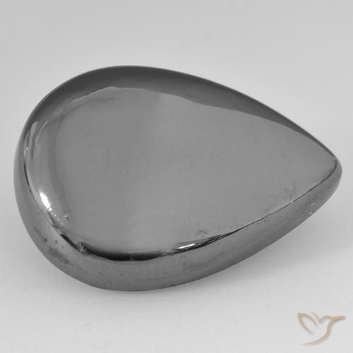 Hématite Gris argent naturelle En forme de poire, 31.03 ct, Opaque