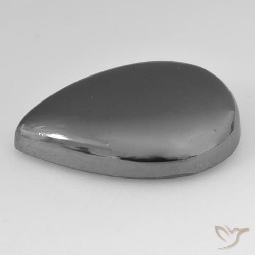 Hématite Gris argent naturelle En forme de poire, 31.03 ct, Opaque