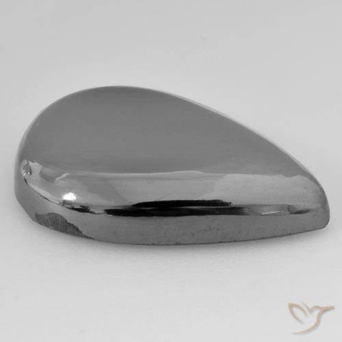 Hématite Gris moyen naturelle En forme de poire, 28.34 ct, Opaque