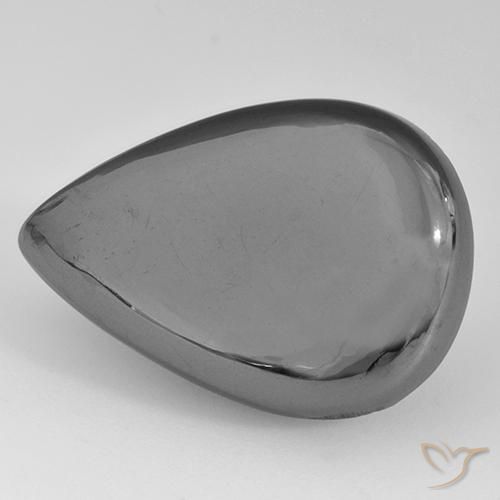 Hématite Gris moyen naturelle En forme de poire, 28.34 ct, Opaque