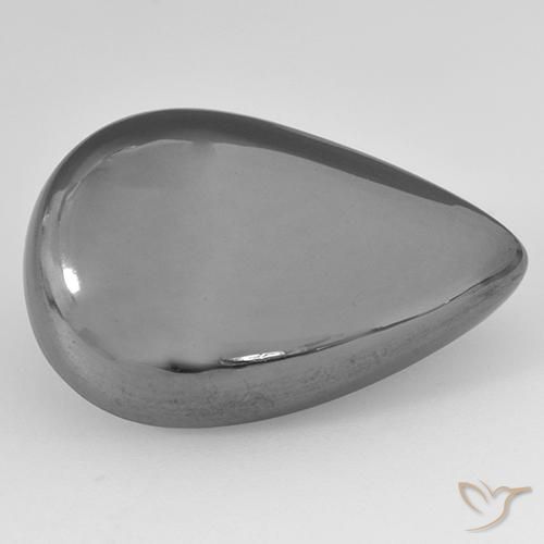 Hématite Gris moyen naturelle En forme de poire, 25.28 ct, Opaque
