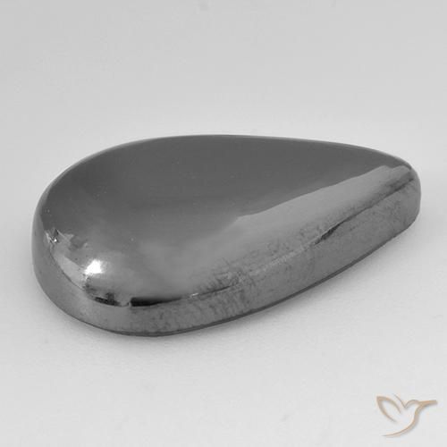 Hématite Gris moyen naturelle En forme de poire, 25.28 ct, Opaque