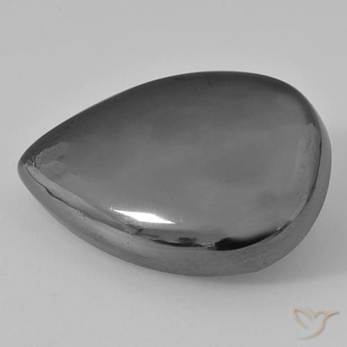 Hématite Gris moyen naturelle En forme de poire, 31.99 ct, Opaque