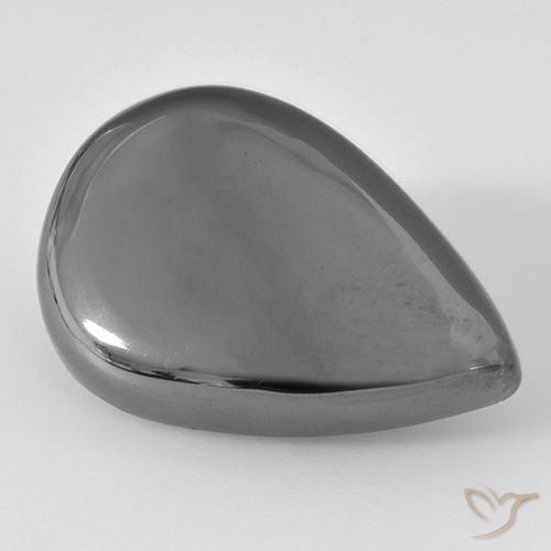 Hématite Gris moyen naturelle En forme de poire, 28.33 ct, Opaque