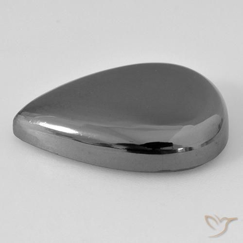 Hématite Gris moyen naturelle En forme de poire, 28.33 ct, Opaque