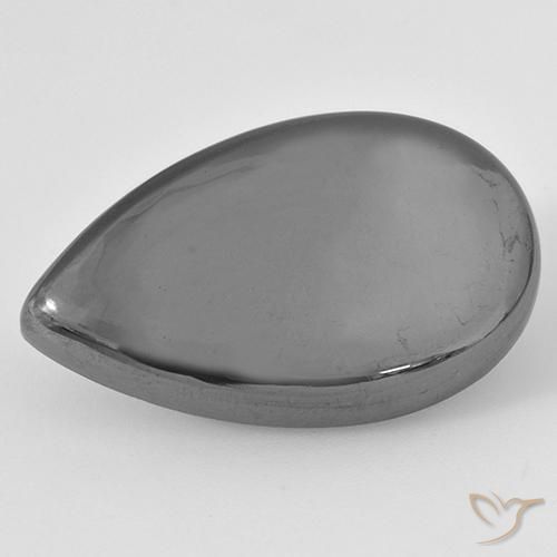 Hématite Gris moyen naturelle En forme de poire, 29.68 ct, Opaque