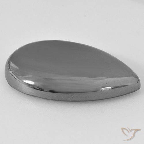 Hématite Gris moyen naturelle En forme de poire, 29.68 ct, Opaque