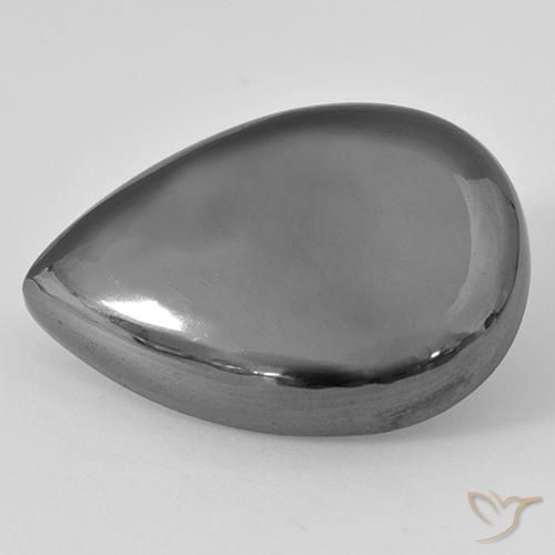 Hématite Gris moyen naturelle En forme de poire, 29.68 ct, Opaque