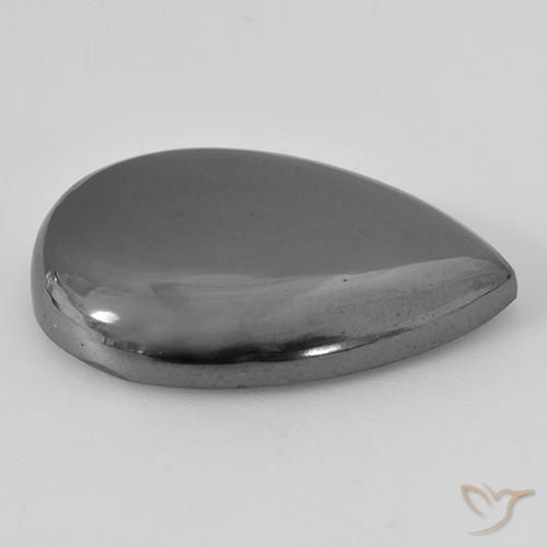Hématite Gris moyen naturelle En forme de poire, 29.68 ct, Opaque