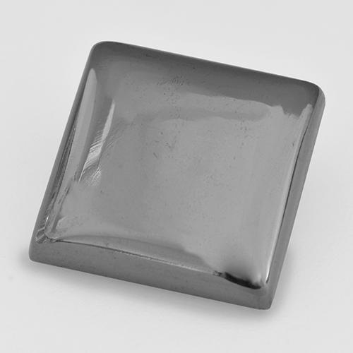 Hématite gris naturelle carré, 18,67 ct, opaque