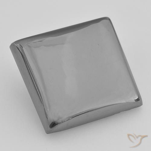 Hématite Gris argent naturelle Carré, 24.23 ct, Opaque