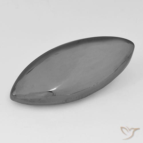 Hématite Gris argent naturelle Marquise, 12.42 ct, Opaque