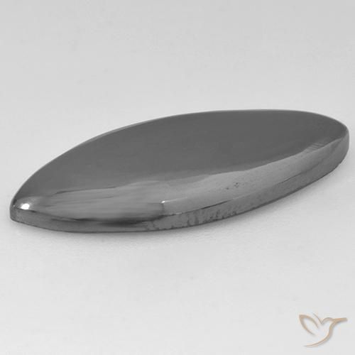 Hématite Gris argent naturelle Marquise, 12.42 ct, Opaque