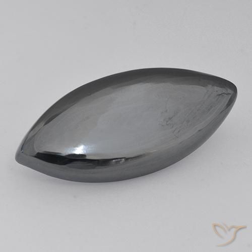 Hématite Gris argent naturelle Marquise, 24.18 ct, Opaque