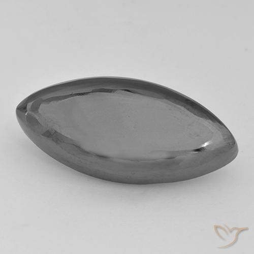 Hématite Gris argent naturelle Marquise, 19.46 ct, Opaque