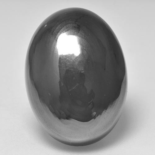 Hématite gris naturelle coupe ovale, 32,16 ct, opaque