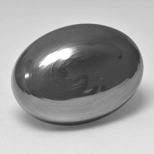 Hématite gris naturelle coupe ovale, 32,16 ct, opaque