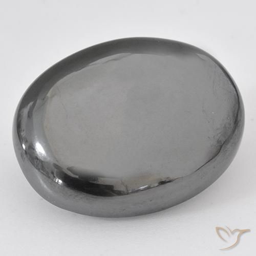 36.93ct Naturel Gris argent Hématite, ovale, Opaque