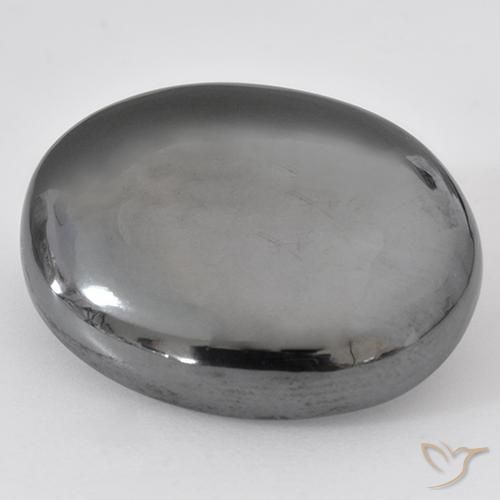 38.37ct Naturel Gris moyen Hématite, ovale, Opaque