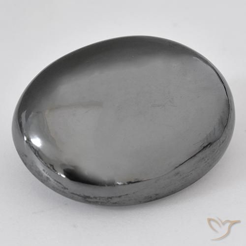 Hématite Gris moyen naturelle ovale, 38.37 ct, Opaque